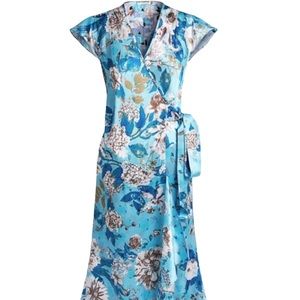 Diane Von Furstenberg Wrap 100% Silk Dress Size XL